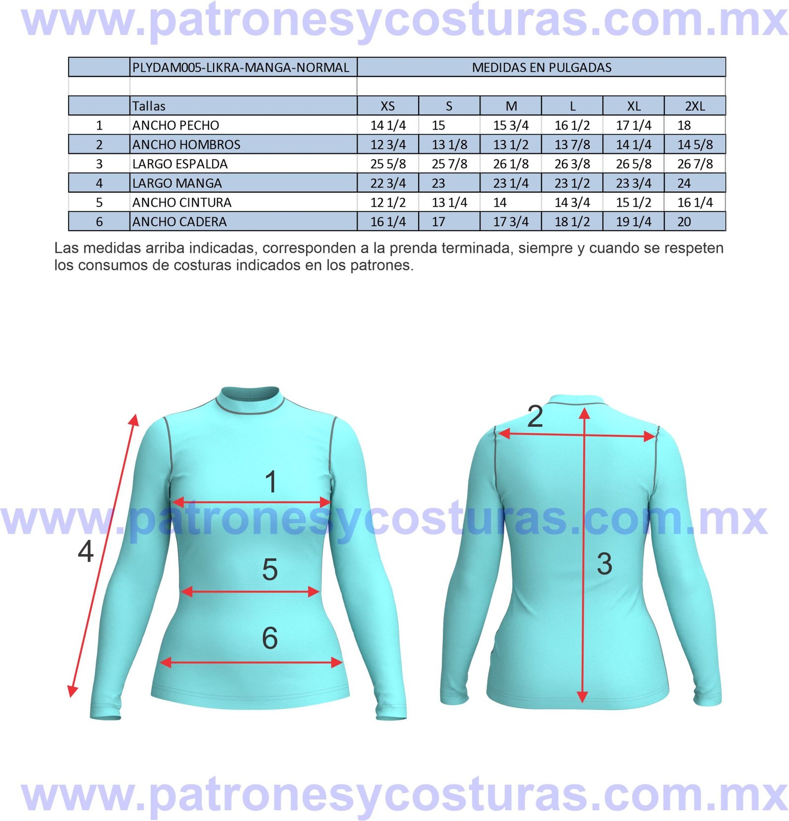 molde de playera de likra mujer