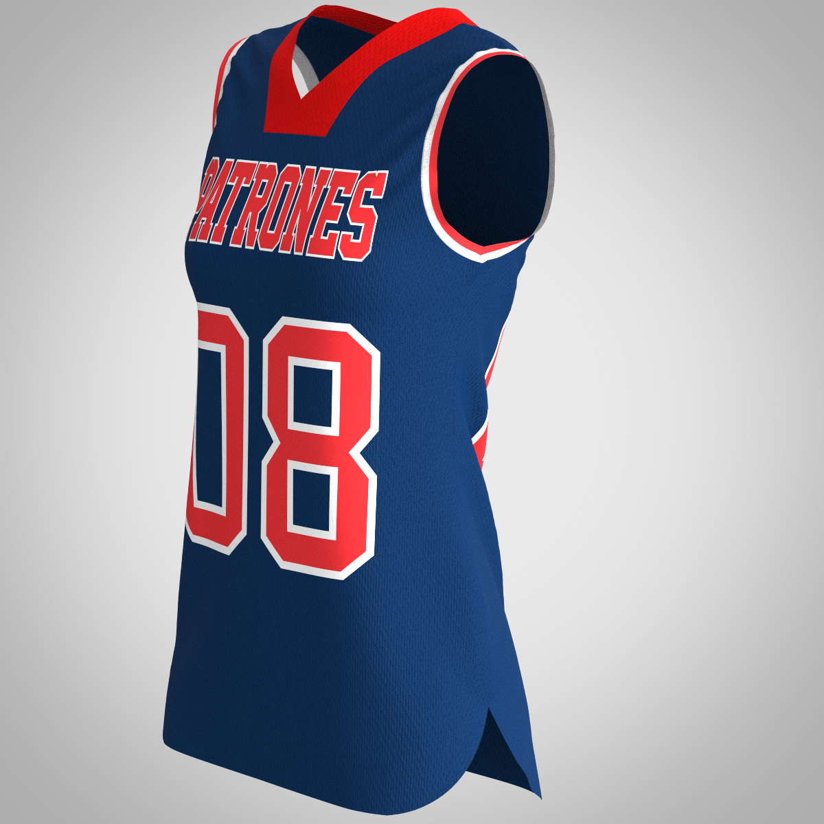 molde de playera de basquetbol para mujer