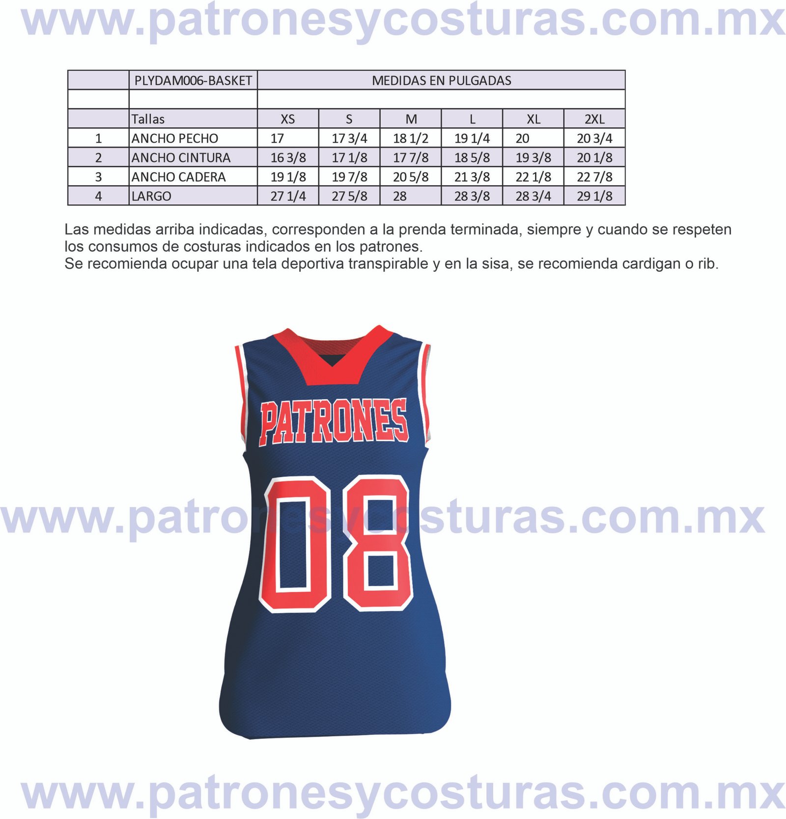 patrón de jersey para sublimar